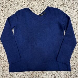 Lands' End Women's Deep Blue V-Neck Sweater